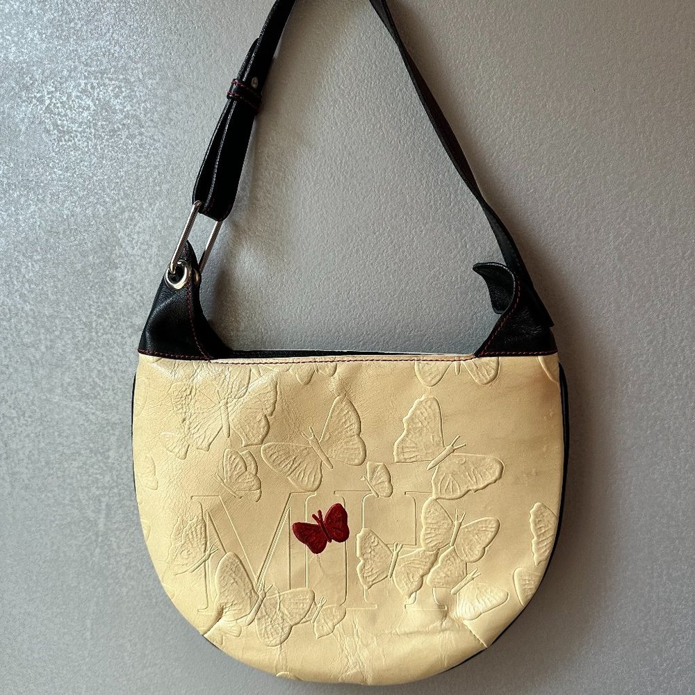 Mario Hernandez Leather Handbag Butterfly Design